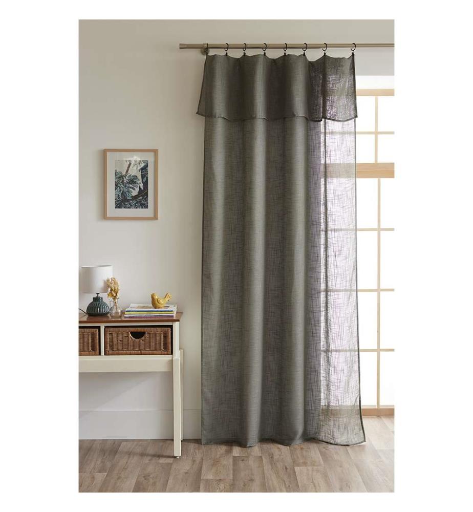 Verstellbarer Vorhang + 8 Ringe Klemme 140 x 270 cm - Khaki