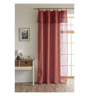 Verstellbarer Vorhang + 8 Ringe Klemme 140 x 270 cm - Terracotta