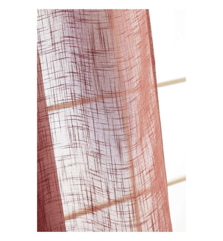 Verstellbarer Vorhang + 8 Ringe Klemme 140 x 270 cm - Terracotta