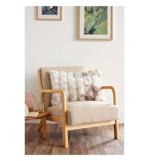 Bedrucktes Kissen mit abnehmbarem Bezug 40 x 60 cm - Taupe