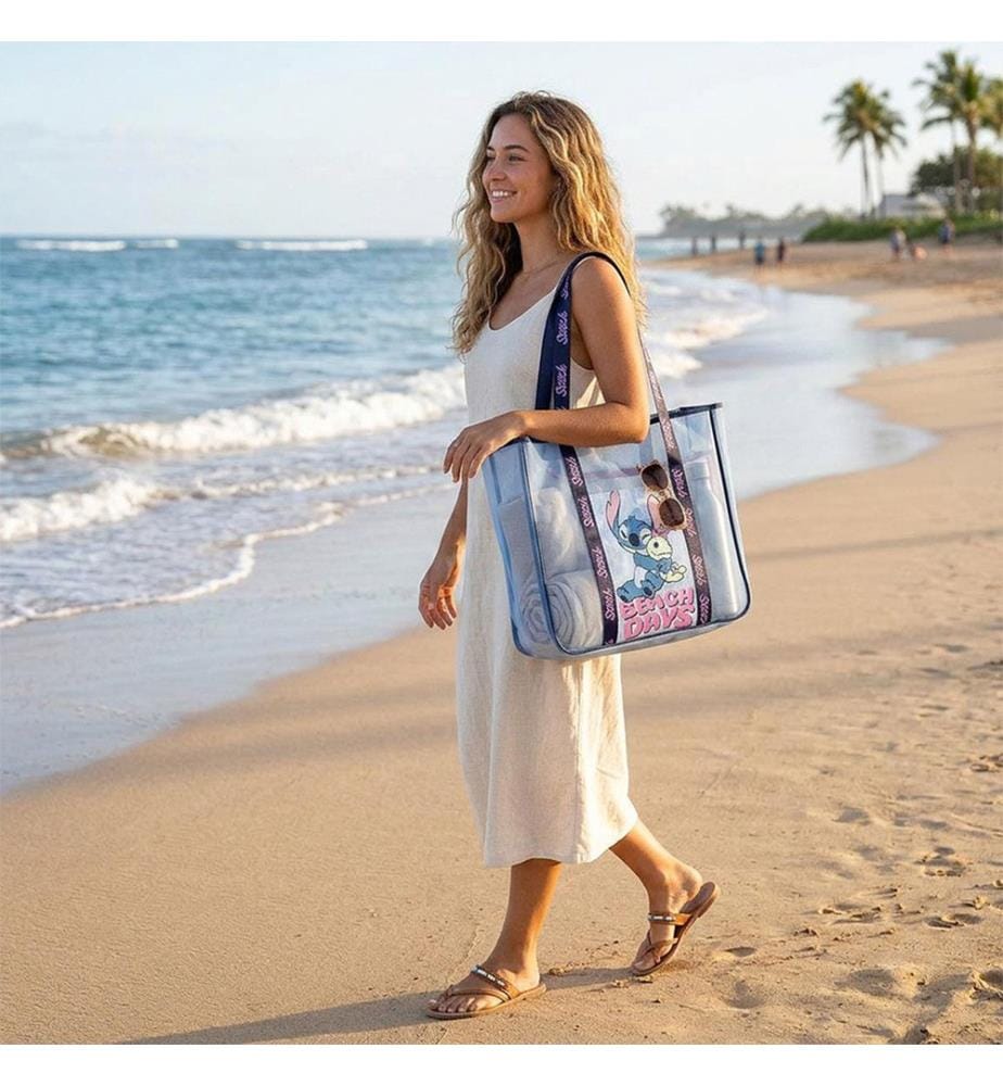 Premium Stitch Strandtasche – Blau