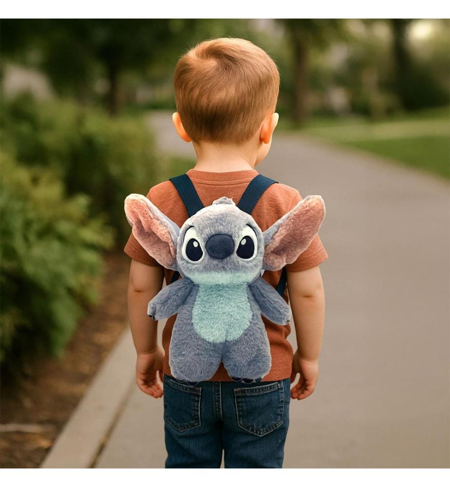 Kinderrucksack „Caractère“ mit Plüsch-Stitch – Blau