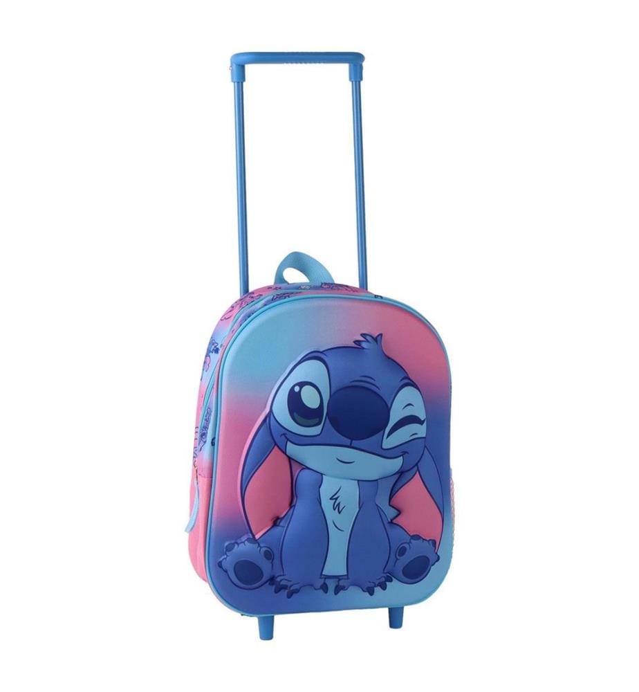 Kinderrucksack mit Trolley 3D Stitch – Rosa