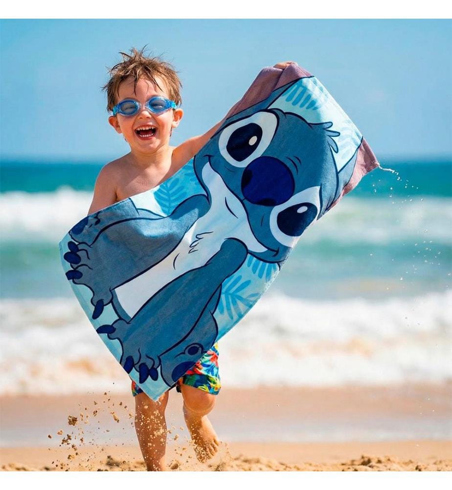 Strandtuch-Set mit Schwimmbrille „Stitch“ – Blau