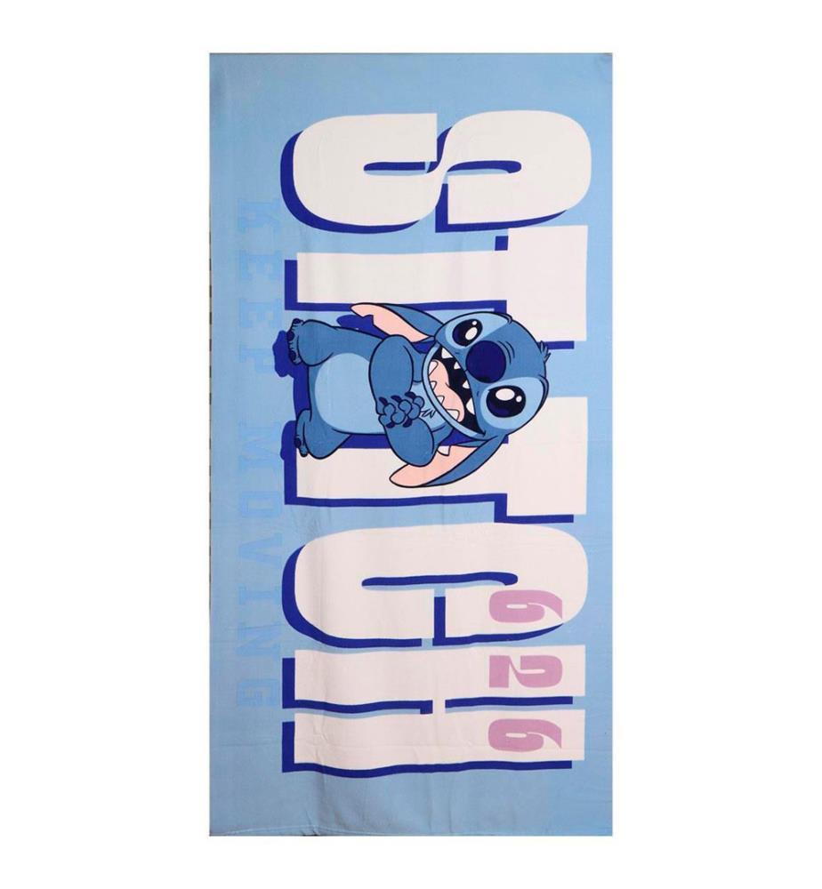 Serviette de Plage Polyester Stitch - Bleu