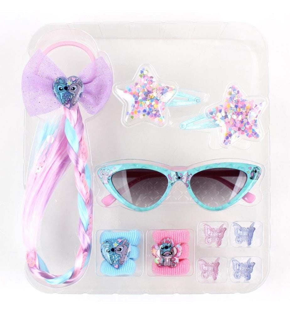 Stitch-Brillenetui-Set – Blau