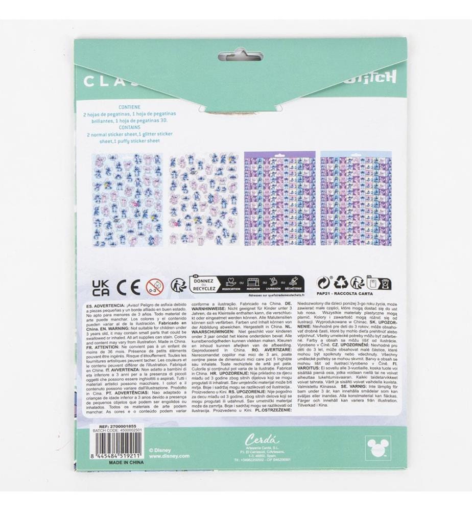 Stitch-Aufkleber-Set – Blau