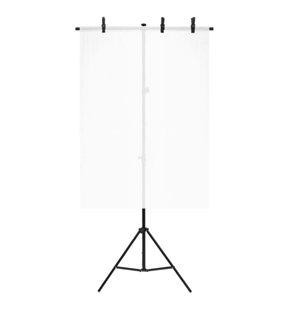 Hintergrundständer T-Form Schwarz 91x60x(70-200) cm