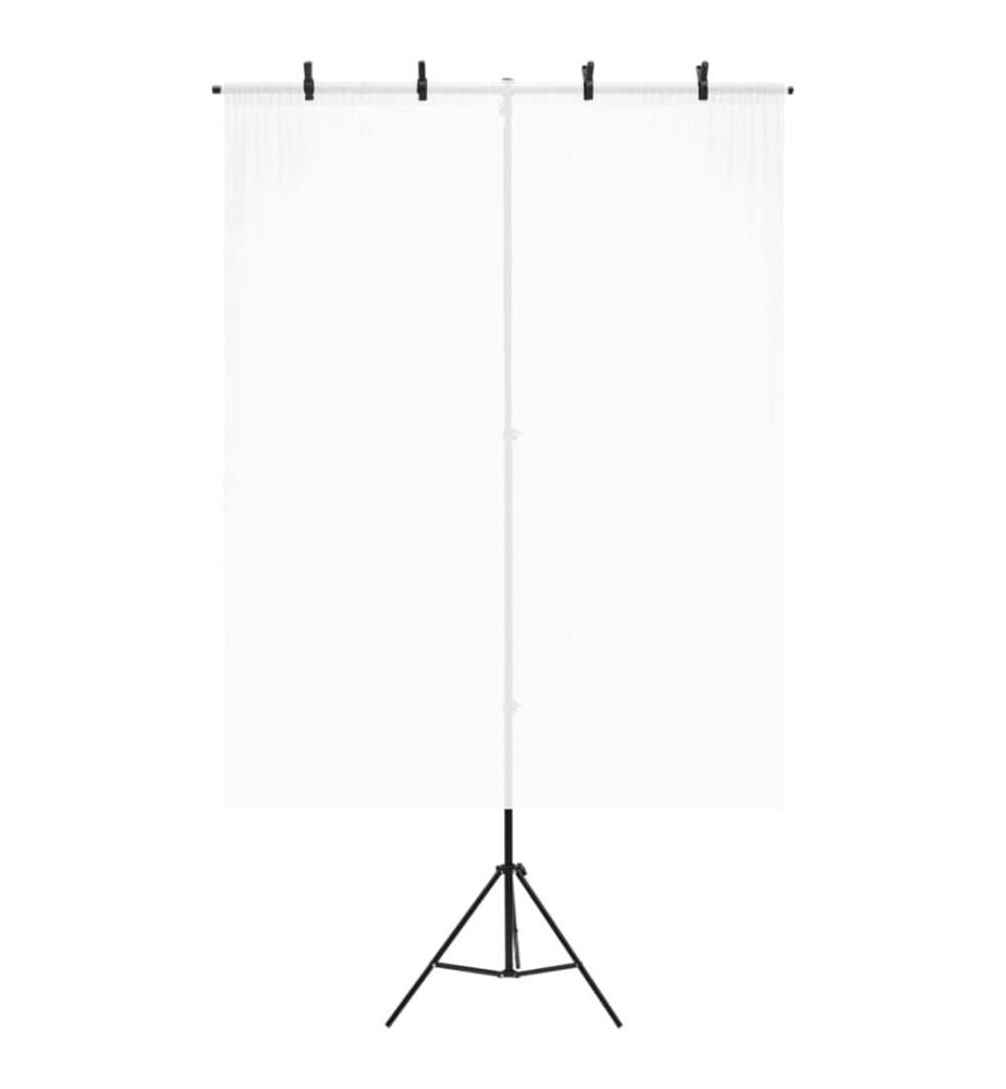 Hintergrundständer T-Form Schwarz 151x60x(70-200) cm