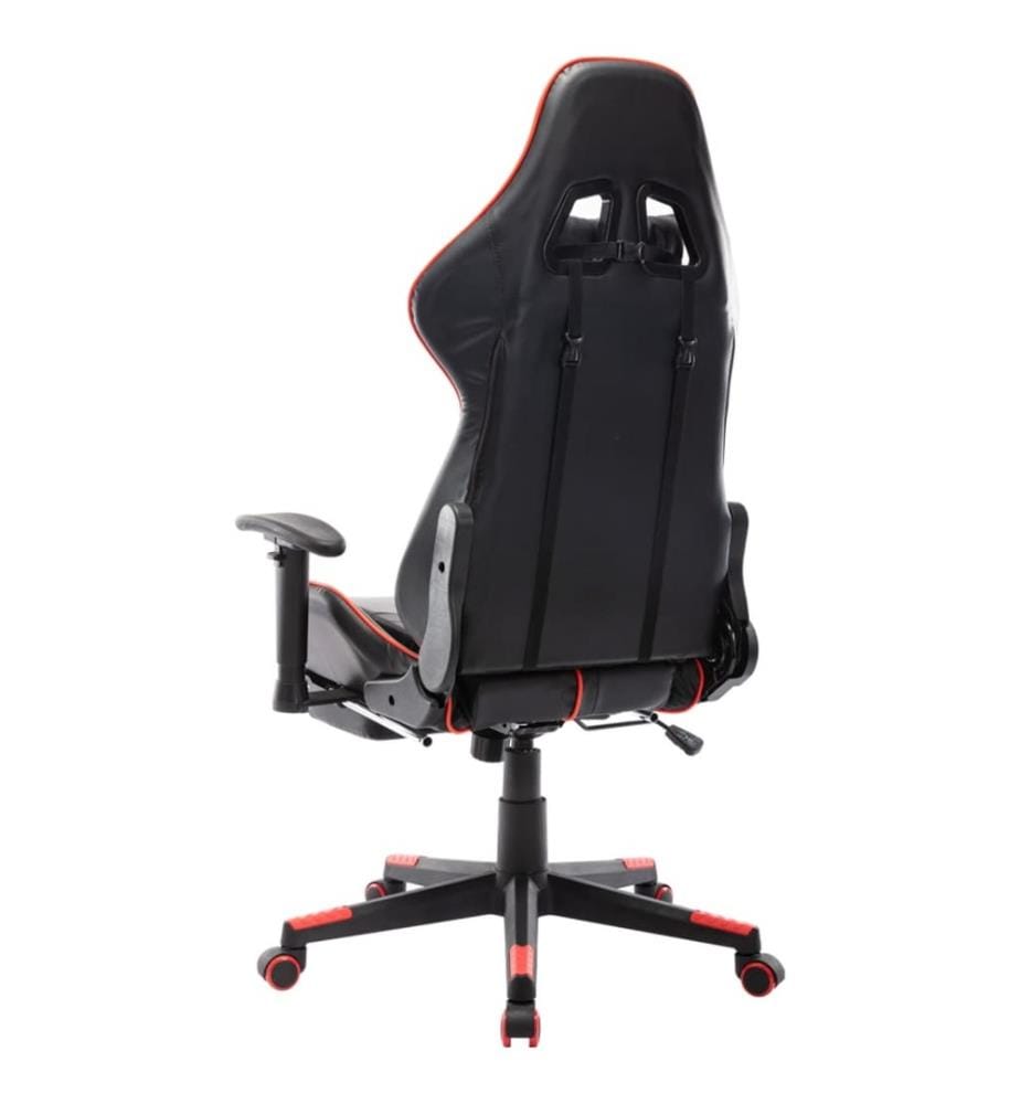 Chaise de jeu avec repose-pied Noir et rouge Cuir artificiel