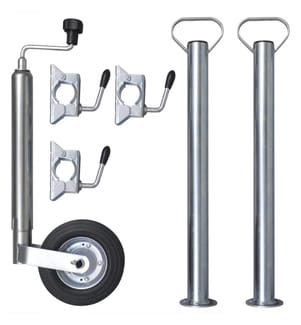 Roue de jauge 48 mm avec 2 tubes de support et 3 colliers