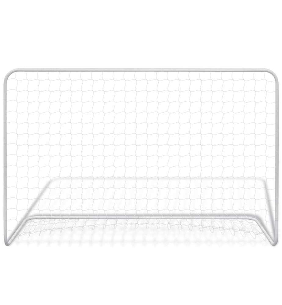 Fussballtore 2 Stk. mit Netzen 182×61×122 cm Stahl Weiss