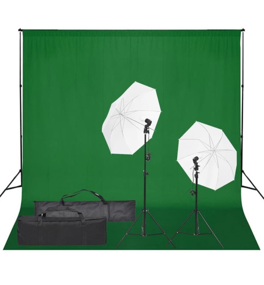 Fotostudio-Set mit Beleuchtung und Hintergrund