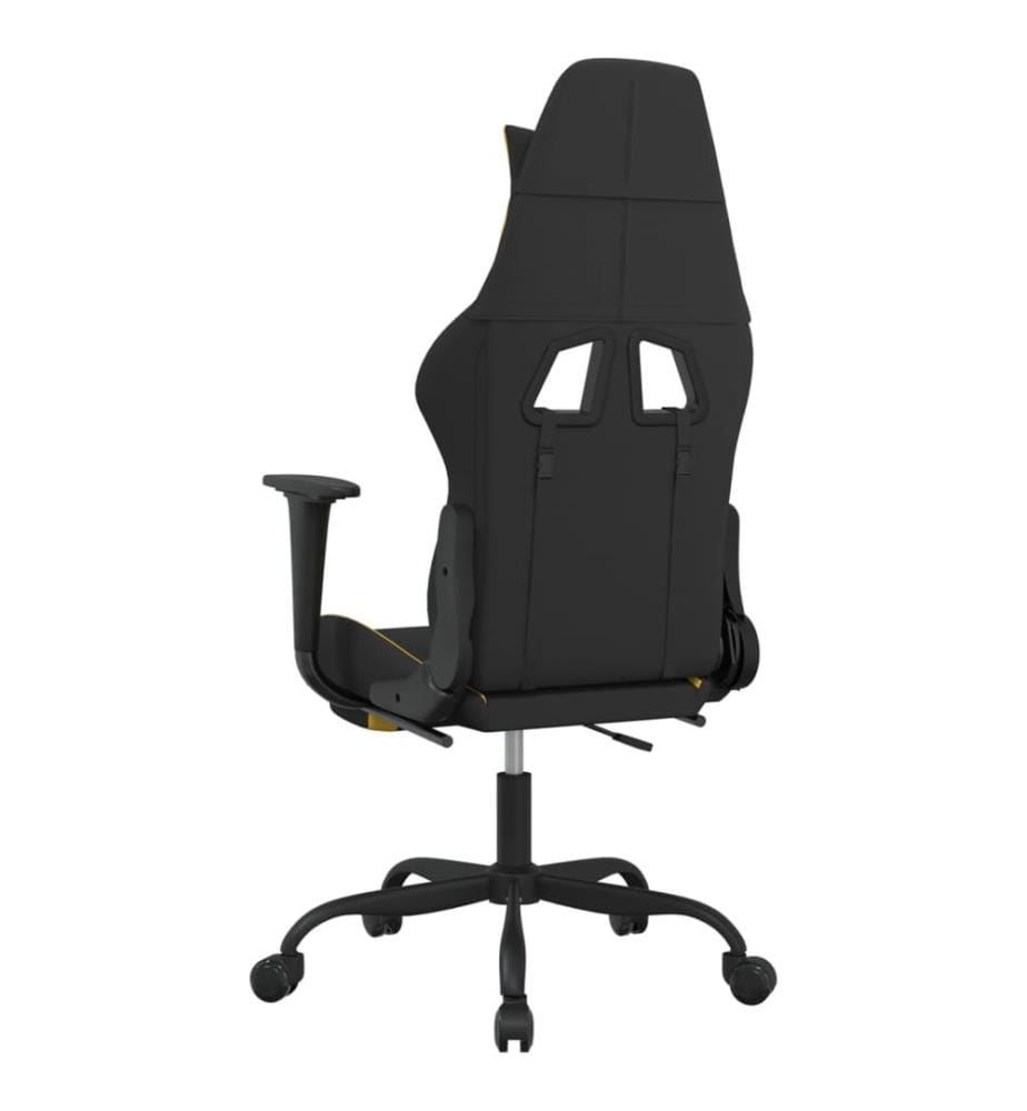 Chaise de jeu avec repose-pied Noir et jaune Tissu