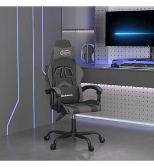 Chaise de jeu Noir et gris Similicuir