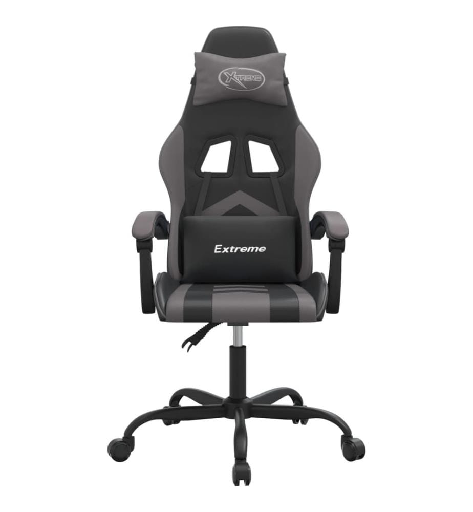 Chaise de jeu Noir et gris Similicuir