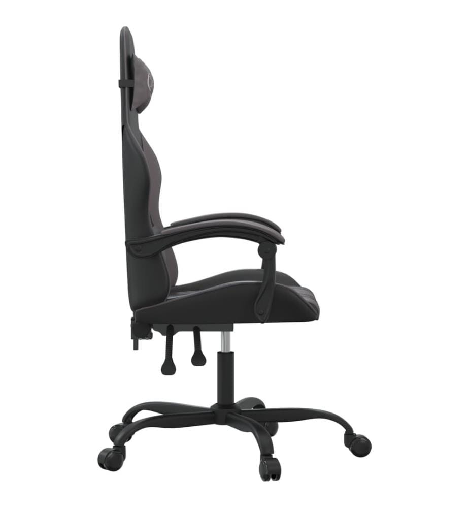Chaise de jeu Noir et gris Similicuir