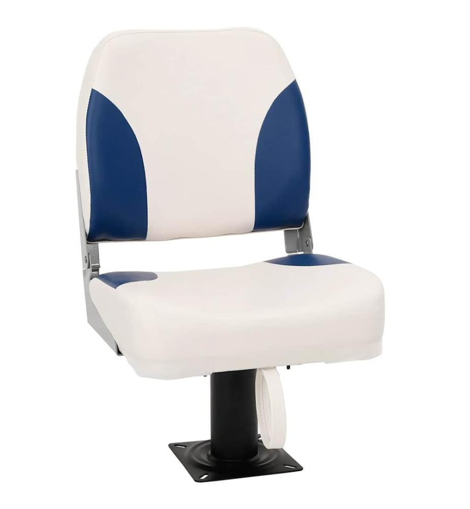 2-tlg. Bootssitz-Set Klappbar Blau und Weiss 41x36x48 cm