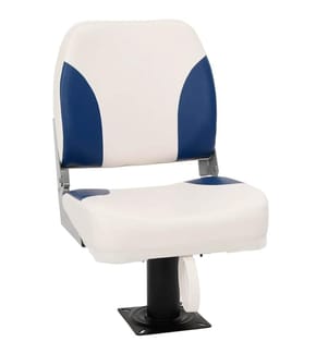 Ensemble de 2 sièges de bateau pliables, bleu et blanc, 41 x 36 x 48 cm