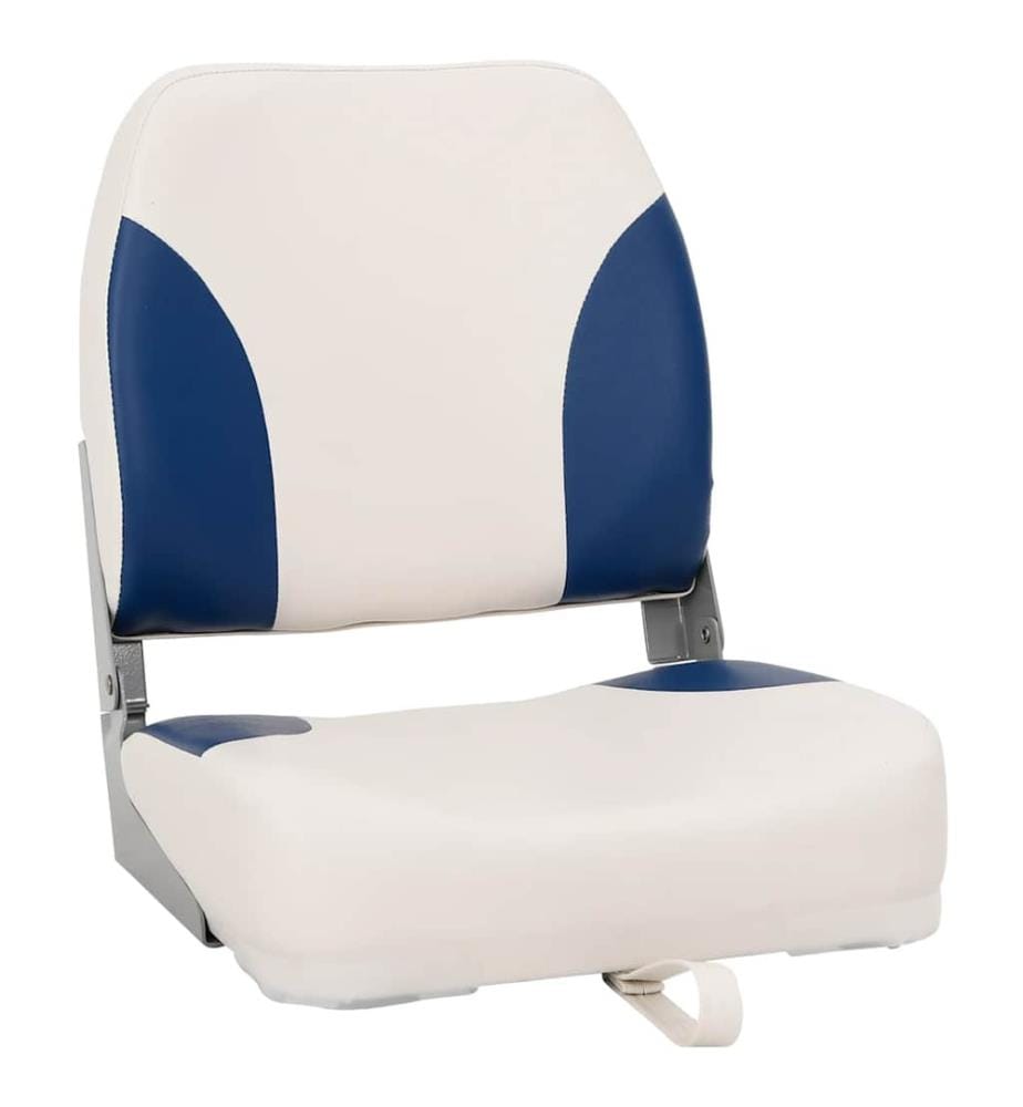 2-tlg. Bootssitz-Set Klappbar Blau und Weiss 41x36x48 cm