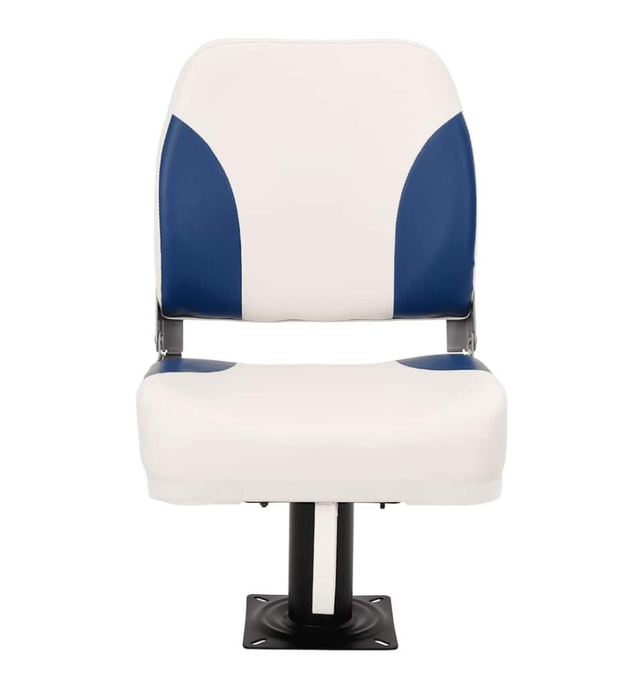 2-tlg. Bootssitz-Set Klappbar Blau und Weiss 41x36x48 cm