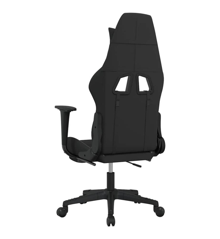 Chaise de jeu de massage repose-pied Noir et gris clair Tissu