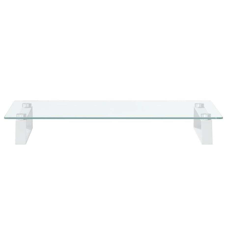 Monitorständer Weiss 60x35x8 cm Hartglas und Metall