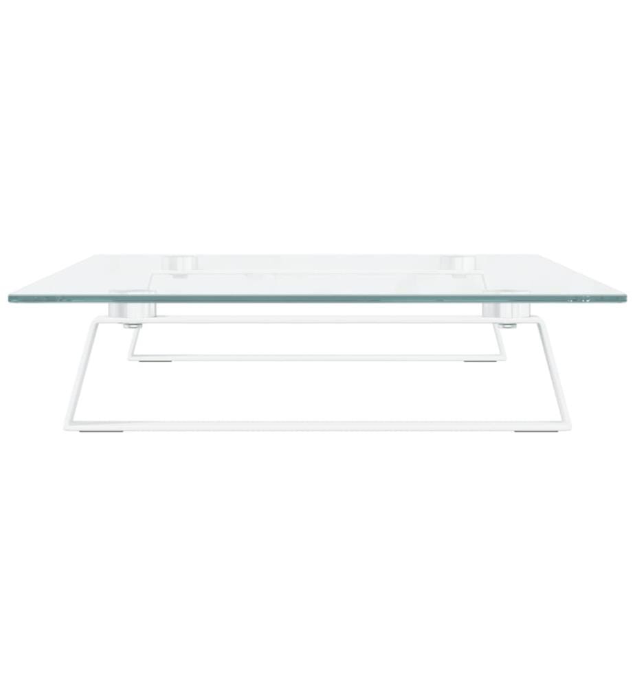Monitorständer Weiss 60x35x8 cm Hartglas und Metall