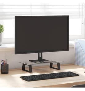 Monitorständer Schwarz 40x20x8 cm Hartglas und Metall