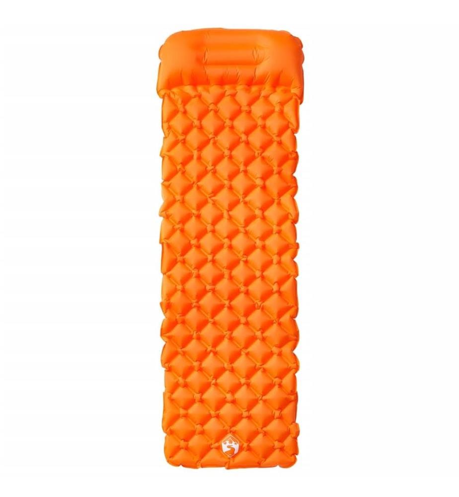 Aufblasbare Isomatte mit Kissen Orange