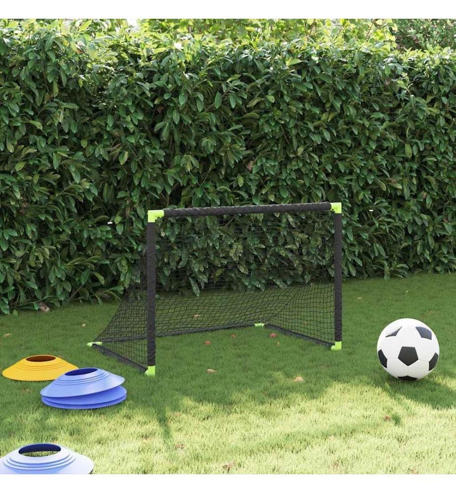 Fussballtor für Kinder Klappbar Schwarz 90x64x64 cm