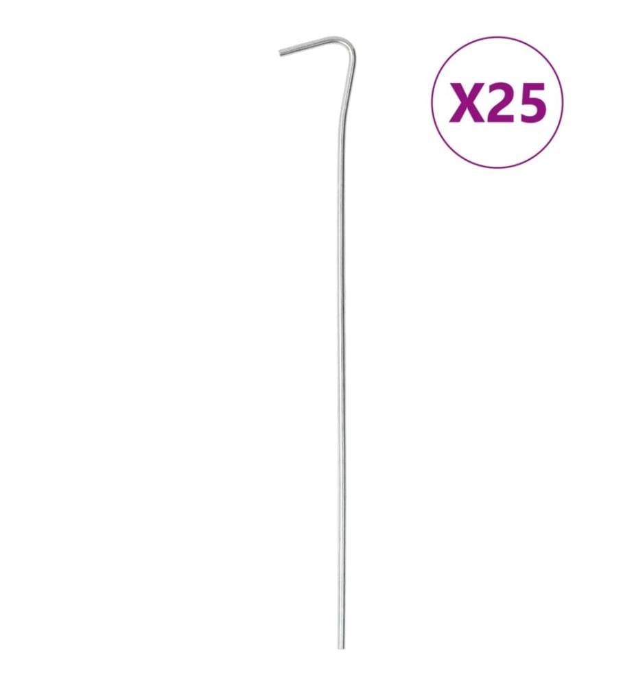 Piquets de tente 25 pcs 23 cm Ø3 mm acier galvanisé