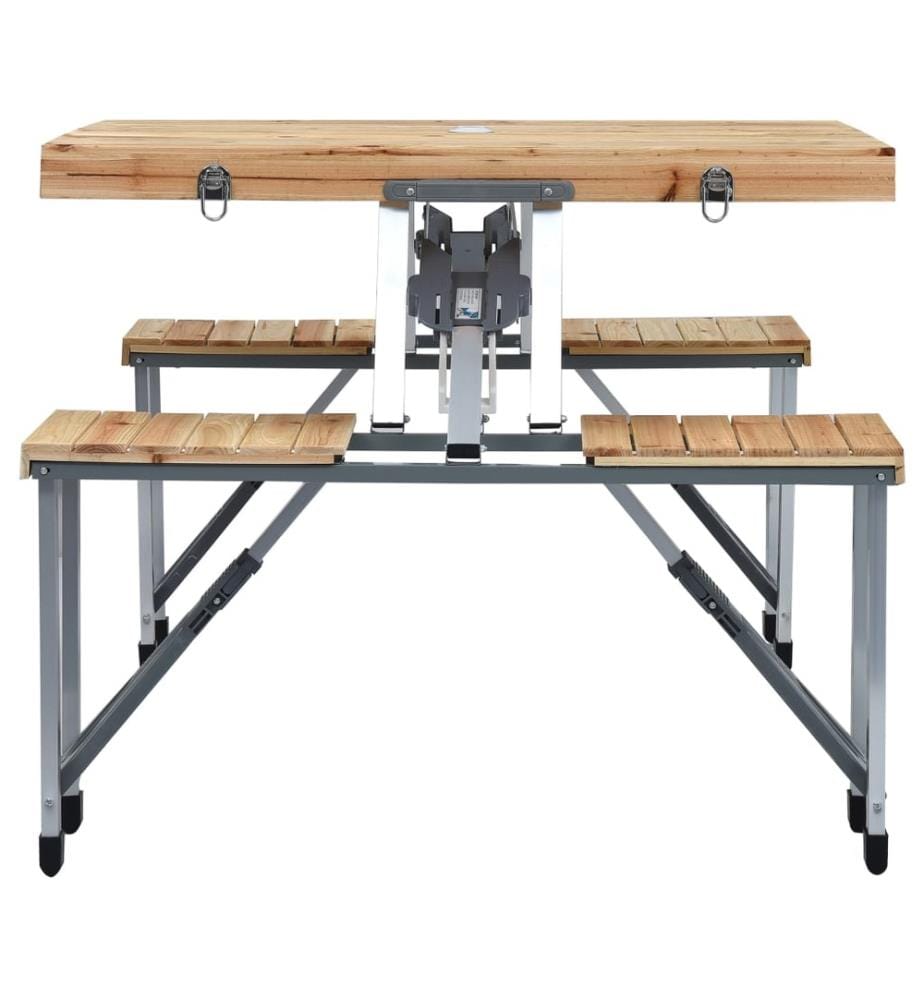 Klappbarer Campingtisch mit 4 Sitzen Stahl Aluminium