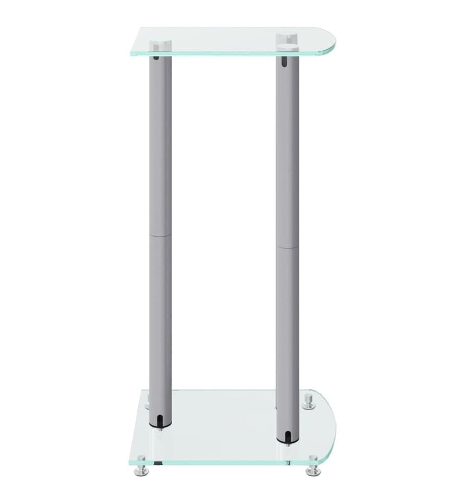 Lautsprecher-Ständer 2 Stk. Silbern Hartglas 3 Säulen