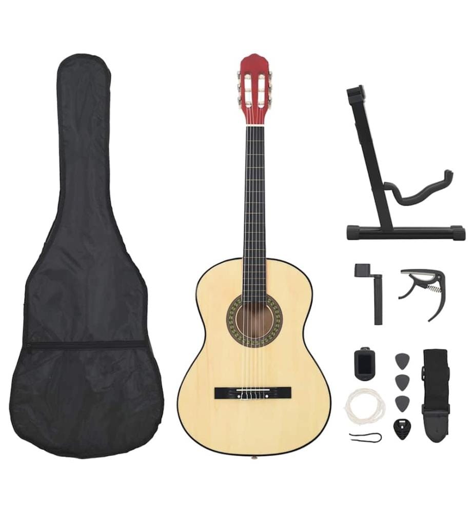 Ensemble de guitare classique pour débutants 12 pcs 4/4 39"