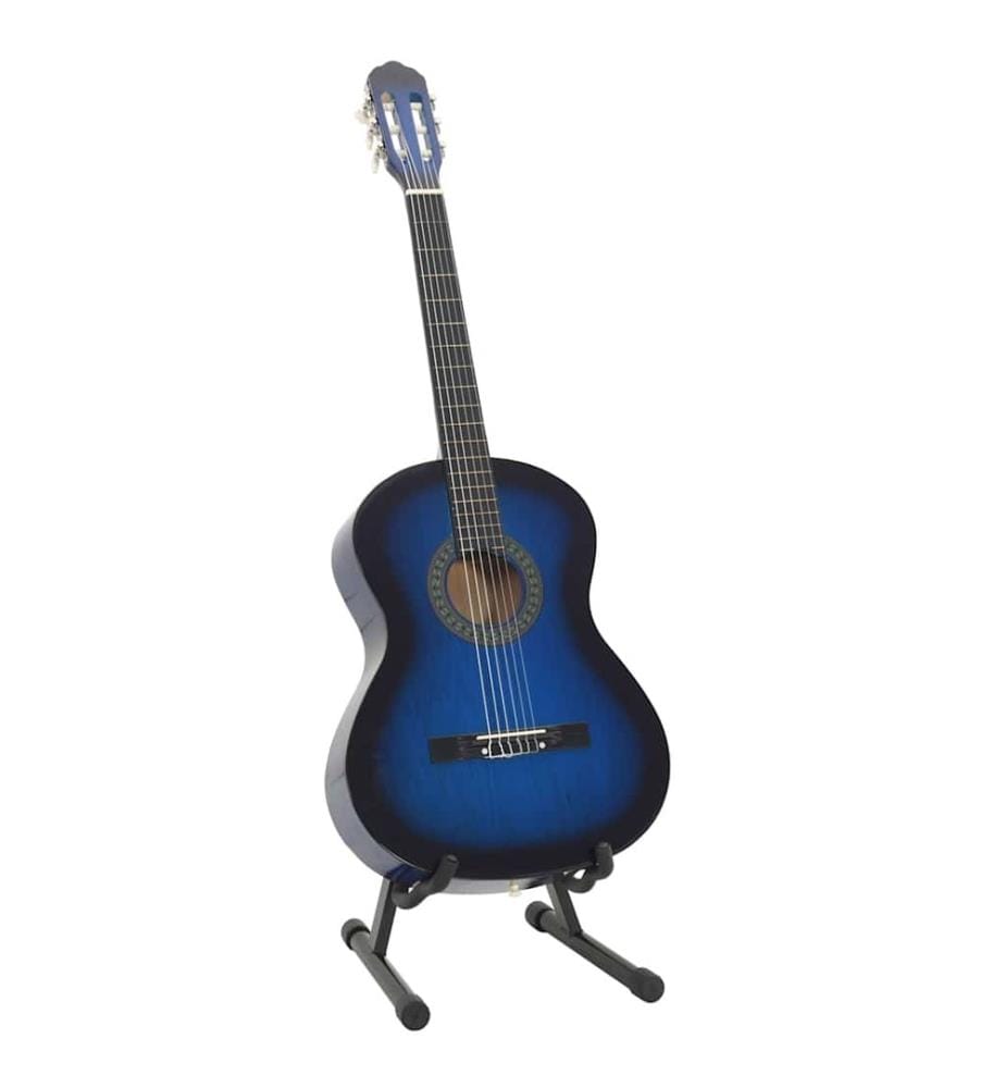Jeu de guitare classique de débutant 12 pcs Bleu 4/4 39"
