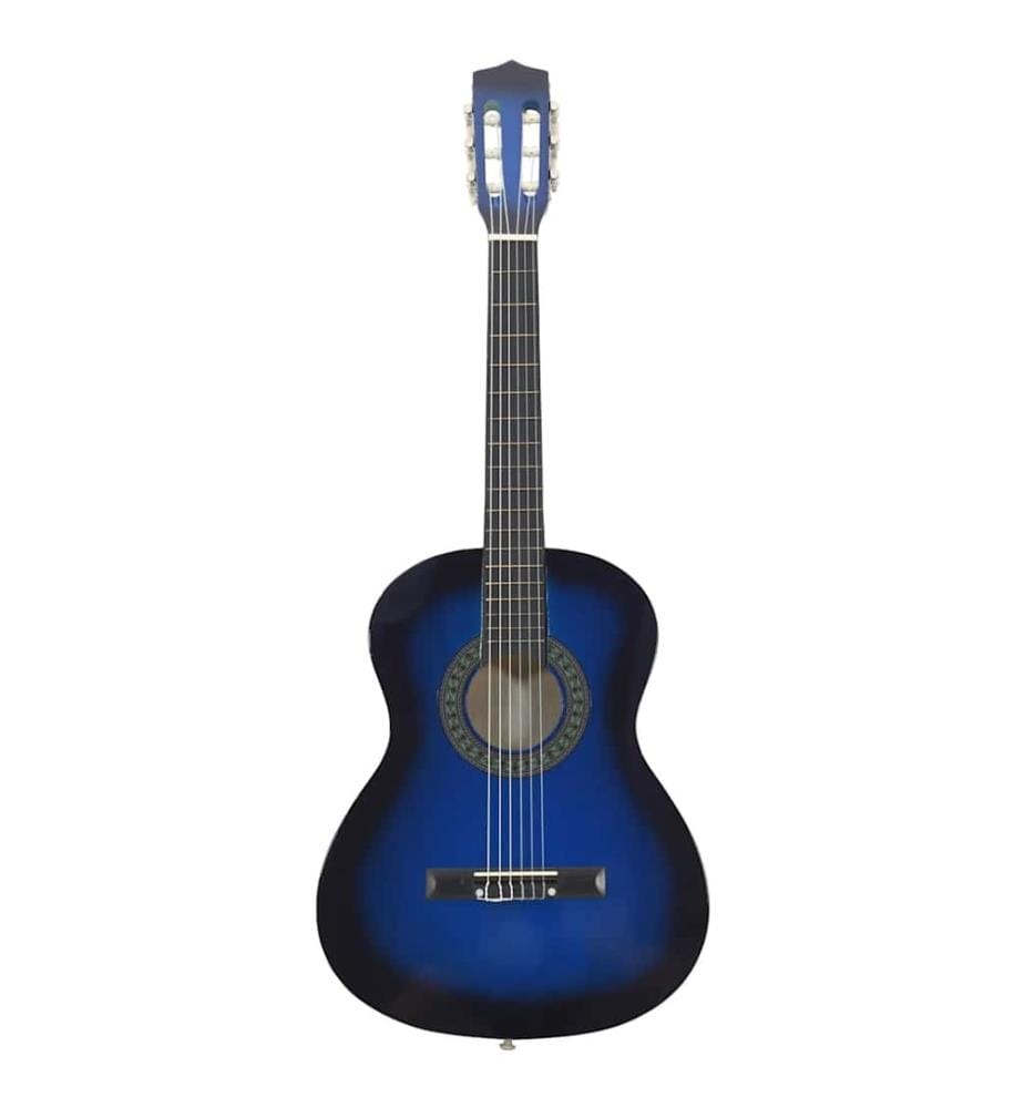 8-tlg. Klassikgitarren-Set für Anfänger Blau 3/4 36"