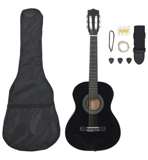 Jeu de guitare classique pour débutants 8 pcs noir 3/4 36"