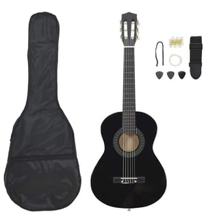 Jeu de guitare classique pour débutants 8 pcs Noir 1/2 34"