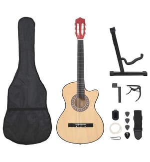 Jeu de guitare 12 pcs acoustique pan coupé western 6 cordes 38"
