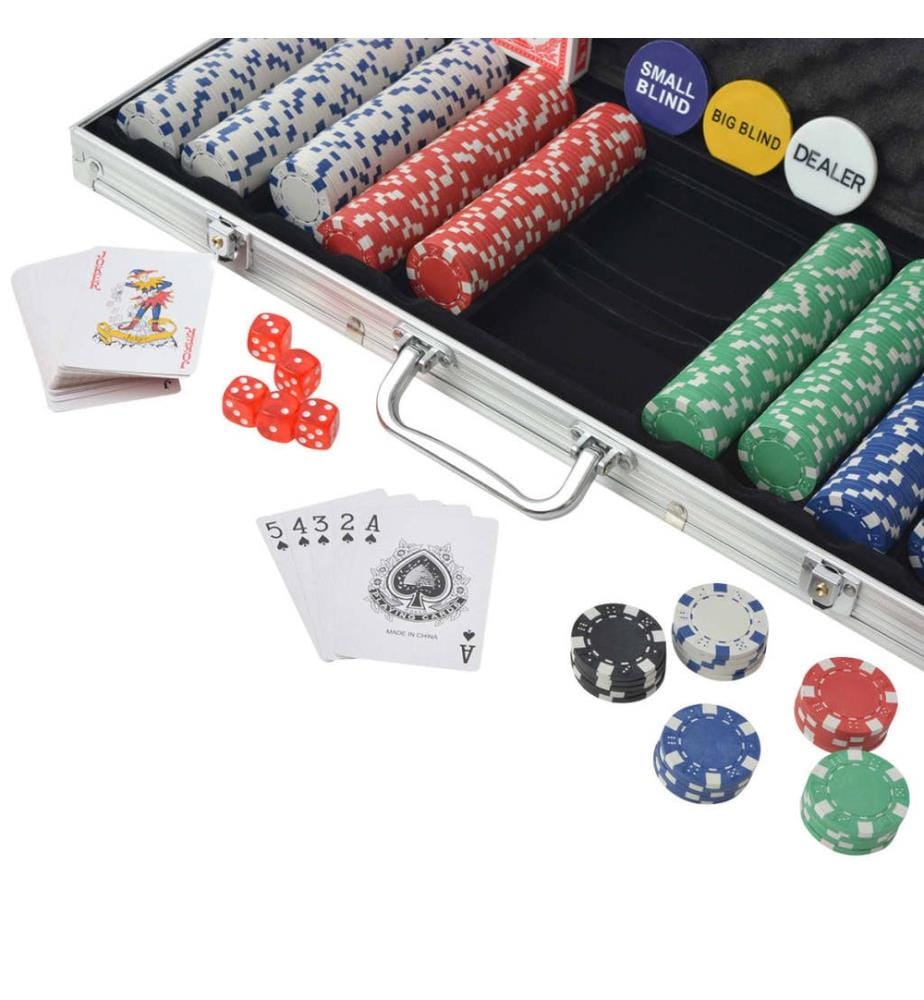 Poker Set mit 500 Chips Aluminium
