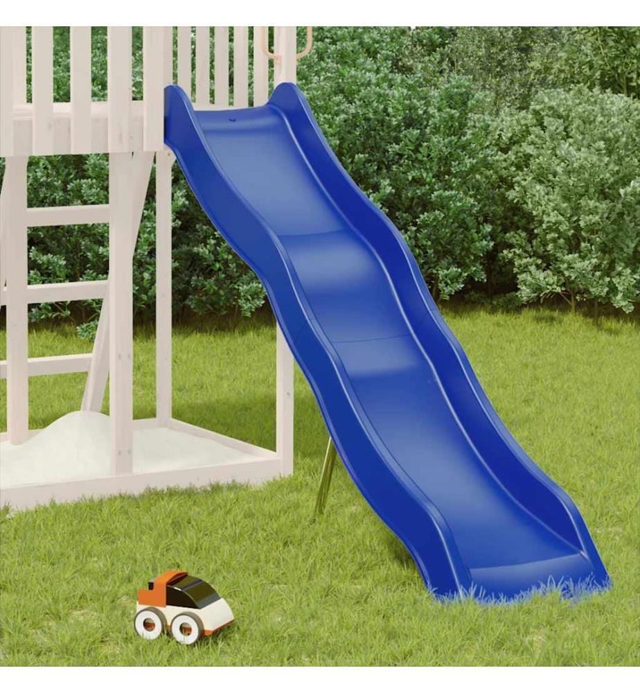 Toboggan de jeu bleu 210x40 cm polypropylène