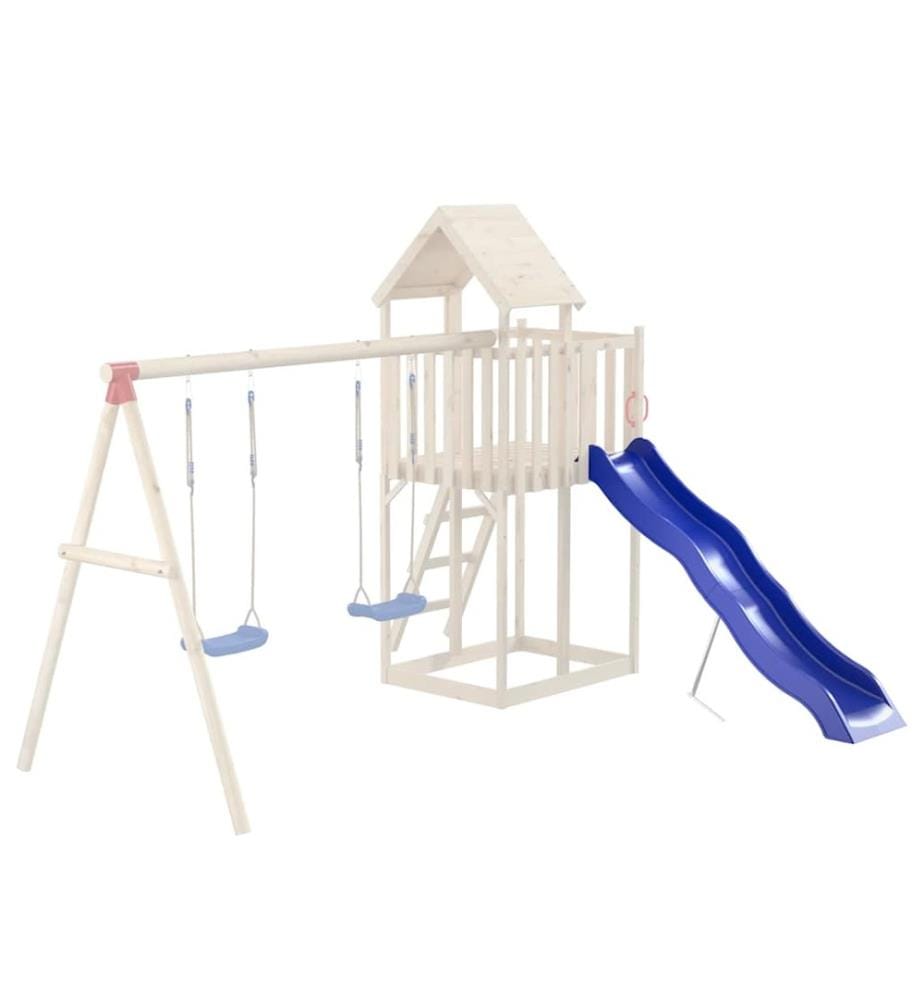 Toboggan de jeu bleu 210x40 cm polypropylène