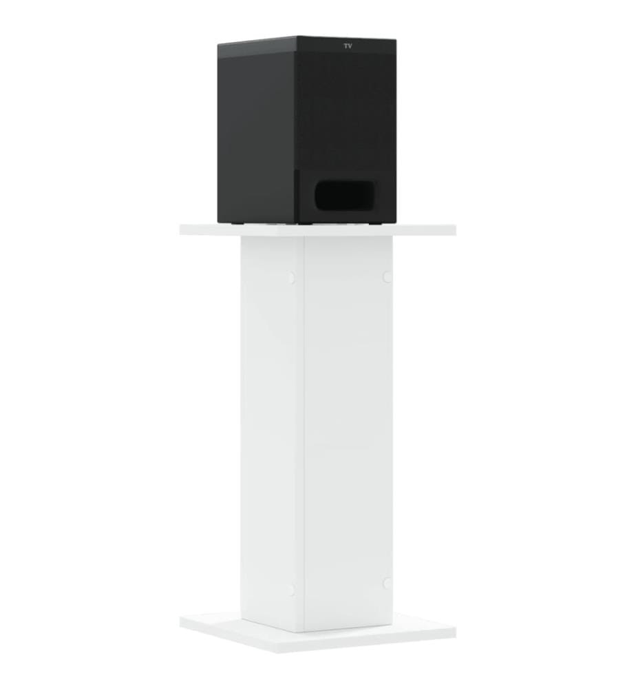 Supports de haut-parleurs 2 pcs blanc bois d'ingénierie