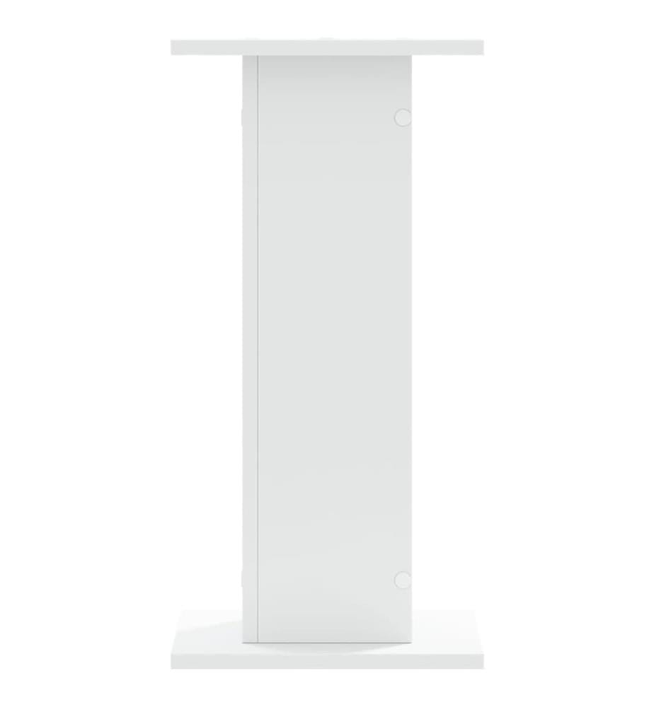 Supports de haut-parleurs 2 pcs blanc bois d'ingénierie