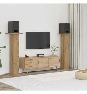 Supports de haut-parleurs 2 pcs chêne artisanal bois ingénierie