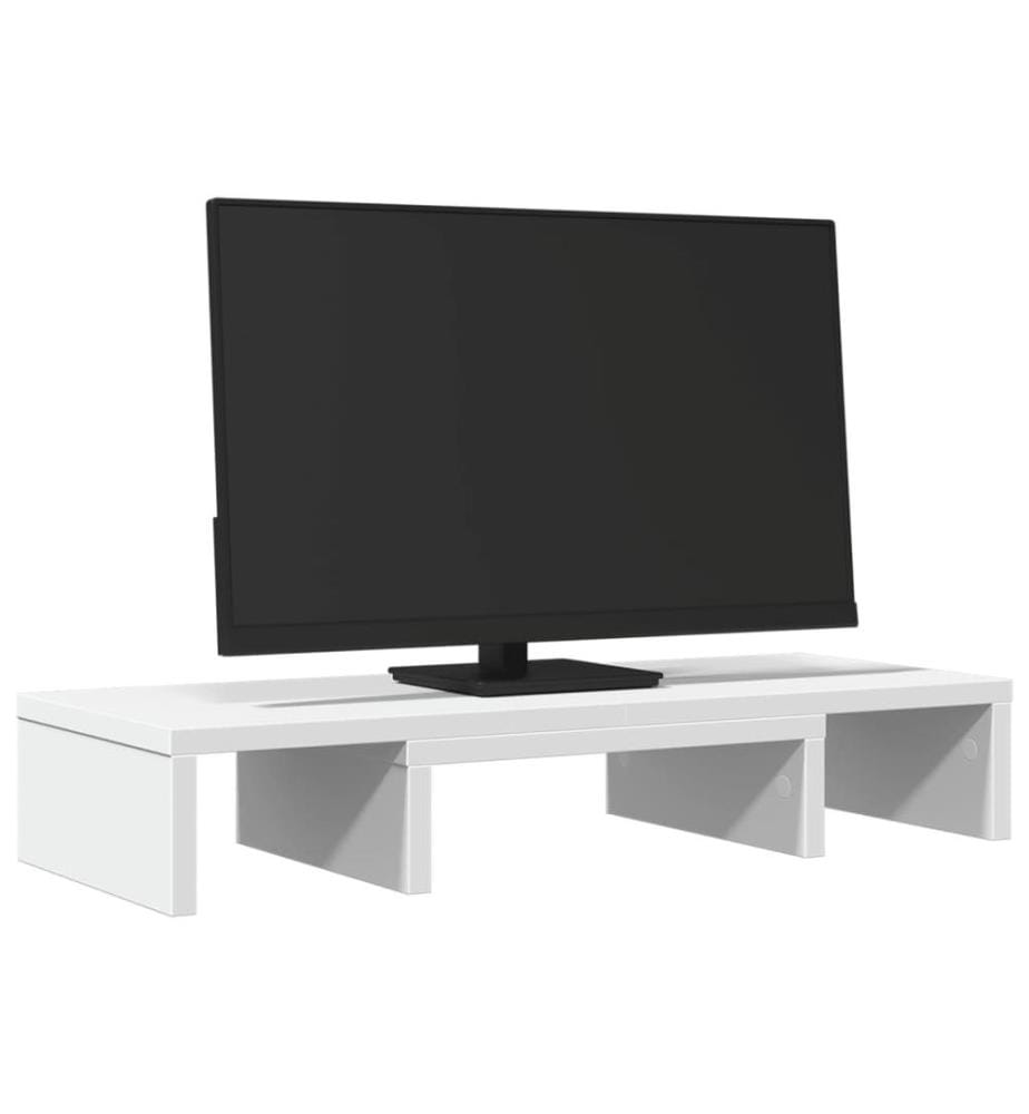 Monitorständer Verstellbar Weiss 60x24x10,5 cm Holzwerkstoff