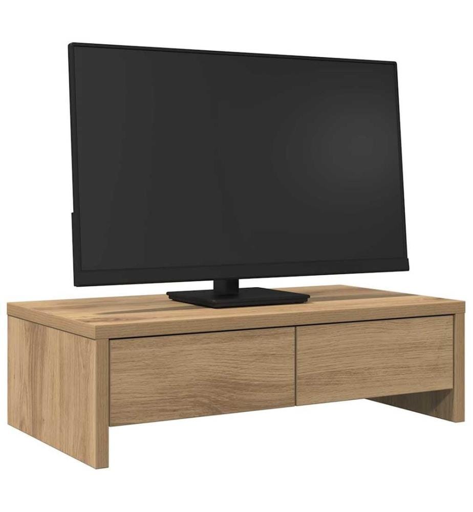 Monitorständer mit Schubladen Artisan-Eiche 50x27x15 cm
