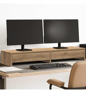 Monitorständer mit Schubladen Artisan-Eiche 100x27x15 cm