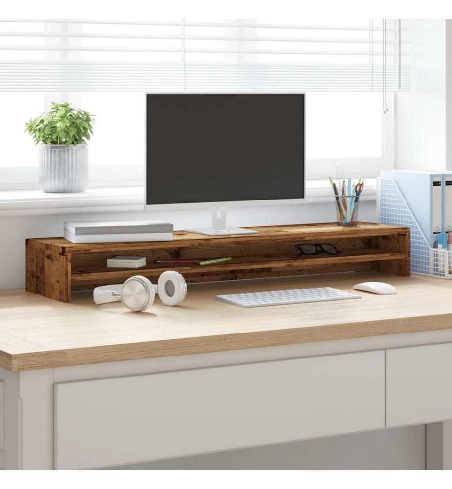 Monitorständer Altholz-Optik 100x24x13 cm Holzwerkstoff